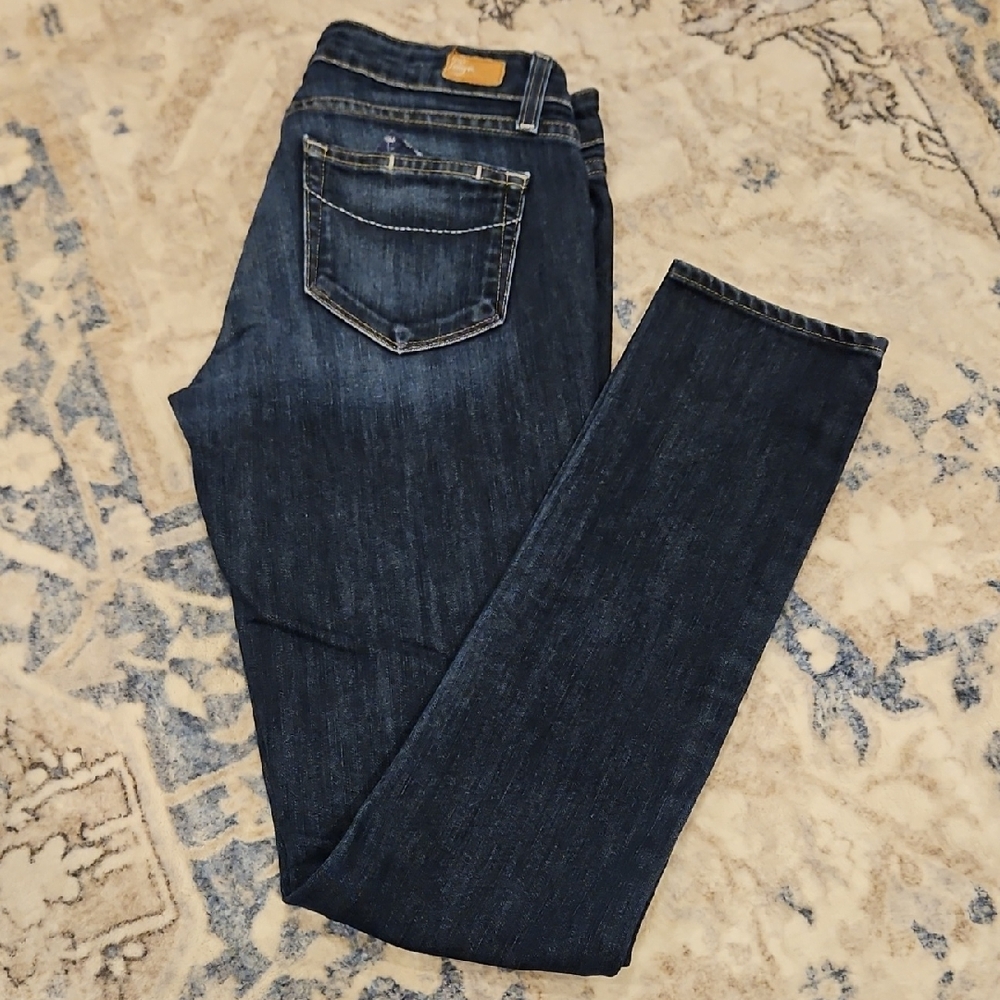 PAIGE Dark Indigo Straight Leg Jeans